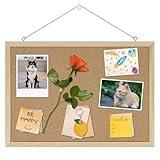 DAHAPYBOO Cork Board Bulletin Board,17"X 12" Cork Board for Office with Pin Oak Wood Boards,Hanging Corkboards for Office Home School Message Board or Vision Board Decoration.