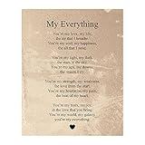 You're My Everything- Distinctive Love & Marriage Poem Wall Art Print- Distressed Parchment Design- Ideal Spiritual Gift for Home Decor, Spouse (Unframed, 8 x 10 inches)