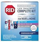 RID Lice Treatment Complete Kit Includes Fluid Ounces Lice Killing Shampoo 2 Fluid Ounces Lice and Egg CombOut Spray Lice Comb and 3 Ounces Home Lice Bedbug Dust Mite Home Spray, 4 Piece Set, 1 Count