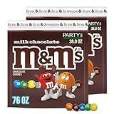 M&M'S Milk Chocolate Candy, Party Size, 38 oz Bag (Pack of 2)