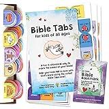 Bible Tabs for Kids - 63 Pieces Set Laminated Bible Tabs for Study Bible with Guide Included + Magnetic Bookmark - Bible Journaling Supplies to Help Your Little Guys Learn The Books of The Bible