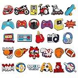 Maverileisure Shoe Charms for Clog Sandals Decoration Video Game Sports Basketball Baseball Soccer Football Volleyball Shoes Charm for Teacher Students Teen Adult Men Women Party Favor Gifts