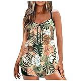 Overstock Deals Women Two Piece Tankini Set Ruched Bathing Suit Tank Tops Swimsuit with Shorts (Available in Plus Size) Bathing Suit for Women one Piece 3X