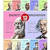 79QuillSavy 12 Pcs History Posters for Classroom Decor, Motivational Social Studies Classroom Posters, US & World History Quotes for Middle & High School, 11x14 Teaching Resources
