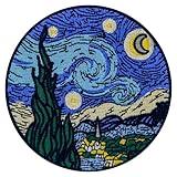 The Starry Sky Patch Embroidered Applique Iron On Sew On Emblem, Blue