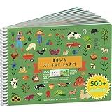 Cupkin Farm Animal Sticker Book Activity for Kids, Toddler Airplane Travel Essentials, 500+ Horse Stickers for Kids + 12 Scenes + 12 Coloring Book Pages, Cow Lover Children's Gift, Crafts Ages 2-8