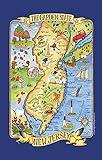 Kay Dee New Jersey Tea Towel The Garden State Adventure Destinations Vacation Souvenir Pictorial Poster Style Map Kitchen Towel, Multicolor, 18 in x 28 in