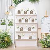 LOYIM 5.9 ft Wooden Arch Party Display 4 Tier Champagne Wall Foldable Treat Wall Display Backdrop Wedding Drink Shelves for Wedding Birthday Event Party Decor