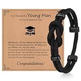 TempBeau Graduation Gifts for Him 2025 High School, College Graduation Gifts for Men Class of 2025 Rope Knot Bracelet for Son Boyfriend Brother Grandson Friends,2