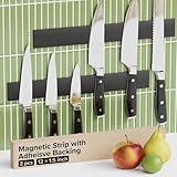 Adhesive Magnetic Strip for Knives Kitchen with Multipurpose Use as Knife Holder, Knife Rack, Knife Magnetic Strip, Knives Bar, Kitchen Utensil Holder, Tool Holder for Garage and Kitchen Organizer