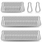200PCS M5 Spring Snap Hook Carabiner, Heavy Duty Galvanized Steel Carabiner Clip, 220LBS Holding Capacity Spring Clips for Hammock Swing Outdoor Travel