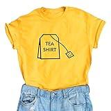 BLACKOO Women's Cute T Shirt Juniors Tee Graphic Tops Yellow Small
