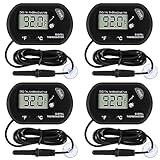 4Pcs Aquarium Thermometer Fish Tank Thermometer Reptile Fahrenheit Terrarium Water Temperature Indicator Test Digital with LCD Display Fahrenheit/Celsius