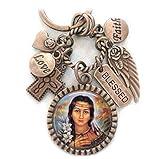 Saint Kateri Tekakwitha Keychain, Purse Clip or Necklace, First Native American Saint, Known for Miracles with Skin Ailments, Love and Blessed.