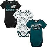Gerber Unisex Baby Standard NFL 3 Pack Short Sleeve Onesie Bodysuit, Team Color, 3-6 Months