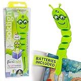 Gifts for Readers & Writers Bookmark Reading Light Bookworm Green - 2in1 Clip On Bookmark Kids Book Light for Reading Night in Bed, Travel Cute Book Lights, Flexible 8 Lumen LED Lights for Books