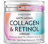 Collagen Cream for Face, Neck & Décolleté, Anti Aging Facial Moisturizer for Women with Hyaluronic Acid, Vitamin E, Made in USA, Anti Wrinkle Face Cream, Neck Creams for Tightening and Firming, 1.7oz
