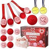 57 PCS Valentines Day Game Set with Gift Card - Valentine Gift Toys Exchange for Boys Girls Ages 4-10 11 12 14, Valentine Heart Ball and Spoon Race Game, Classroom School Party Favor Supplies