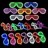 42 Packs LED Glasses 7 Neon Colors（ 2 NEW Neon Colors Added ）glow in the dark party supplies Favor for Kids Adult Glow sticks Light Up Glasses fit Holiday Birthday Valentine's Day Halloween Christmas