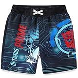 Transformers Optimus Prime Boys UPF 50+ Swim Trunks Bathing Suit for Big Kids Black