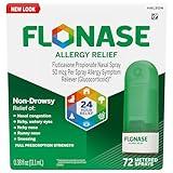Flonase Allergy Relief Nasal Spray, 24 Hour Non Drowsy Allergy Medicine, Metered Nasal Spray - 72 Sprays - Fall and Seasonal Allergy Relief