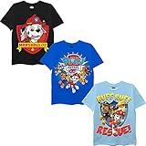 Nickelodeon baby boys Paw Patrol T-shirt 3-pack novelty infant and toddler shirts, Black/Royal/Light Blue, 5T US