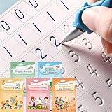 Magical Handwriting Workbooks Handwriting Practice Copybook, Handwriting Aid Magic Pen Reusable Copybook Grooves Template Design for Children Books Suitable for Children's Learning (5)