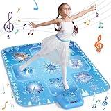 GirlsHome Dance Mat - Frozen Toys for Girls Electronic Dance Pad with 5 Game Modes, Built-in Music, Touch Sensitive Light Up LED Kids Musical Mat, Christmas & Birthday Gift for Girls 3-12