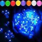 100pcs Blue LED Balloon Light, Round LED Ball Lamp Tiny Led Lighting Decoration for Indoor Outdoor Party Event Fun Wedding Festival Birthday Halloween Christmas Party Supplies