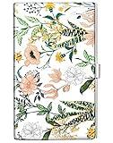 Swooflia Business Card Holder Case Wallet for Women Metal Retro Blooming Flower Slim Pocket Purse Square Card Cases Cute For Realtors Real Estate Agents