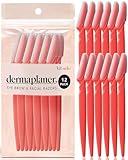 Kitsch Dermaplane Razor for Women Face - Face Razors for Women and Men - Eyebrow Trimmer, Shaver, Recycled Plastic Dermaplaning and Skin Care Tool - Coral, 12 pcs