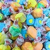 Premium Tropical Saltwater Taffy Chewy Mix Banana, Coconut, Mango, Pineapple, Tropical Punch And Passion Fruit Flavors Bulk 1 Lb Bag 60+ Pieces Individually Wrapped, Nut & Gluten Free Treats (16-Oz)