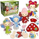 CRAFTILOO Fairy Sewing Kits for Little Girls 5 Easy Projects for Childrens Kid Crafts Make Your Own Felt Pillow Plush Craft Kit My First Sewing Kit Learn to Sew