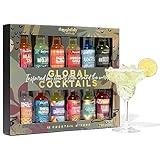 Thoughtfully Cocktails, Skinny Cocktail Mixer Set, Mocktail Non Alcoholic Drinks, Flavors Include Margarita (Global Sampler 12 pck)