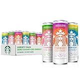 Starbucks Iced Energy Drink, 3 Flavor Variety Pack (Tropical Peach, Watermelon Splash, Blueberry Lemonade), Zero Sugar Energy Drink, Plant Based Caffeine, Hydration, Mental Clarity, 12 Fl Oz Cans (Pack of 12)
