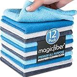 MagicFiber Microfiber Cleaning Cloth - 12 Pack, Large 13" x13” Highly Absorbent Streak-Free Micro Fiber Cleaning Rags Towels for House, Car, Windows, Housekeeping, Household Dusting, Kitchen