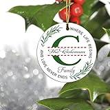 C Monogram Initial Christmas Tree Holiday Ornament - The Coleman Family, Where Life Begins And Love Never Ends - 2019 Christmas Gift Ideas For Family Ornament 3 Inches