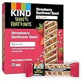 KIND Seeds Fruit & Nuts Snack Bar, Strawberry Sunflower Seed | 5g Protein, High Fiber, Gluten Free Bars, 1.4 OZ, 12 Count