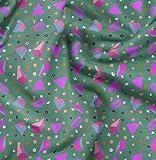 Soimoi Cotton Canvas Green Fabric - by The Yard - 56 Inch Wide - Pyramid & Triangle Geometric Material - Geometric and Edgy Fusion for Trendy Projects Printed Fabric