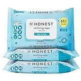The Honest Company Fragrance Free Sanitizing Alcohol Wipes | Antibacterial + Safe for Hands | Kills 99% of Germs, Made With Aloe | 150 Count (3 Packs of 50)