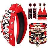 CEALXHENY Game Day Accessories for Women Game Day Headband Football Headband Game Day Sport Accessories Outfits Gifts (Game Day A), Red