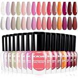 Morovan Fingernail Nail Polish Set: Hot Pink Nail Polish Kit Air Quick Dry Regular Finger Nail Polish Pack for Women Gift Holiday