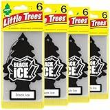 LITTLE TREES Air Fresheners Car Air Freshener. Hanging Tree Provides Long Lasting Scent for Auto or Home. Black Ice, 24 Air Fresheners