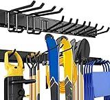 UUP 48 Inches Garage Storage, Garage Organization, Wall Mount Garden Tool Organizer, 440lbs Adjustable Heavy Duty Metal Hanging Hooks, Yard Rack Hanger System Shovel Rake Broom Ladder Holder, Men Gift