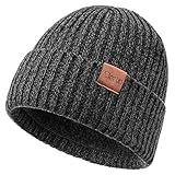 Cierto Winter Beanie for Men & Women | Cold Weather Polar Fleece Lining Knit Hat | Cuffed Stocking Cap Lined with Faux Wool