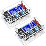 DROK DC Voltage Regulator Adjustable - 2pcs LCD Display Boost Converter 6-30V to 7-32V 5A, 12v to 24v DC Step Up Converter with Protective Case