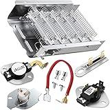 2025 UPGRADE 279838 Dryer Heating Element for Whirlpool Kenmore Roper Maytag Amana Admiral Dryer Heating Element Part Thermostat Thermal Fuse medx655dw1 500 600 70 80 Series Model 110 Dryer Part