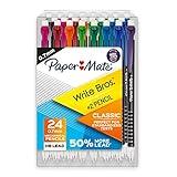 Paper Mate Mechanical Pencils 0.7mm Write Bros. Classic Number 2 Pencil Set Office Supplies Classroom Supplies Sketching Pencils Drafting Great for Standardized Testing 24 Count