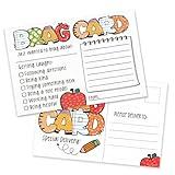 Brag Cards Teacher Mail - 50 Postcards For Notes Home To Parents - Classroom Incentives For Positive Behavior Management - Elementary Classroom Supplies