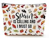 XYZONE Spain Travel Gift Spain Is Calling And I Must Go Cosmetic Bag Spanish Honeymoon Gift